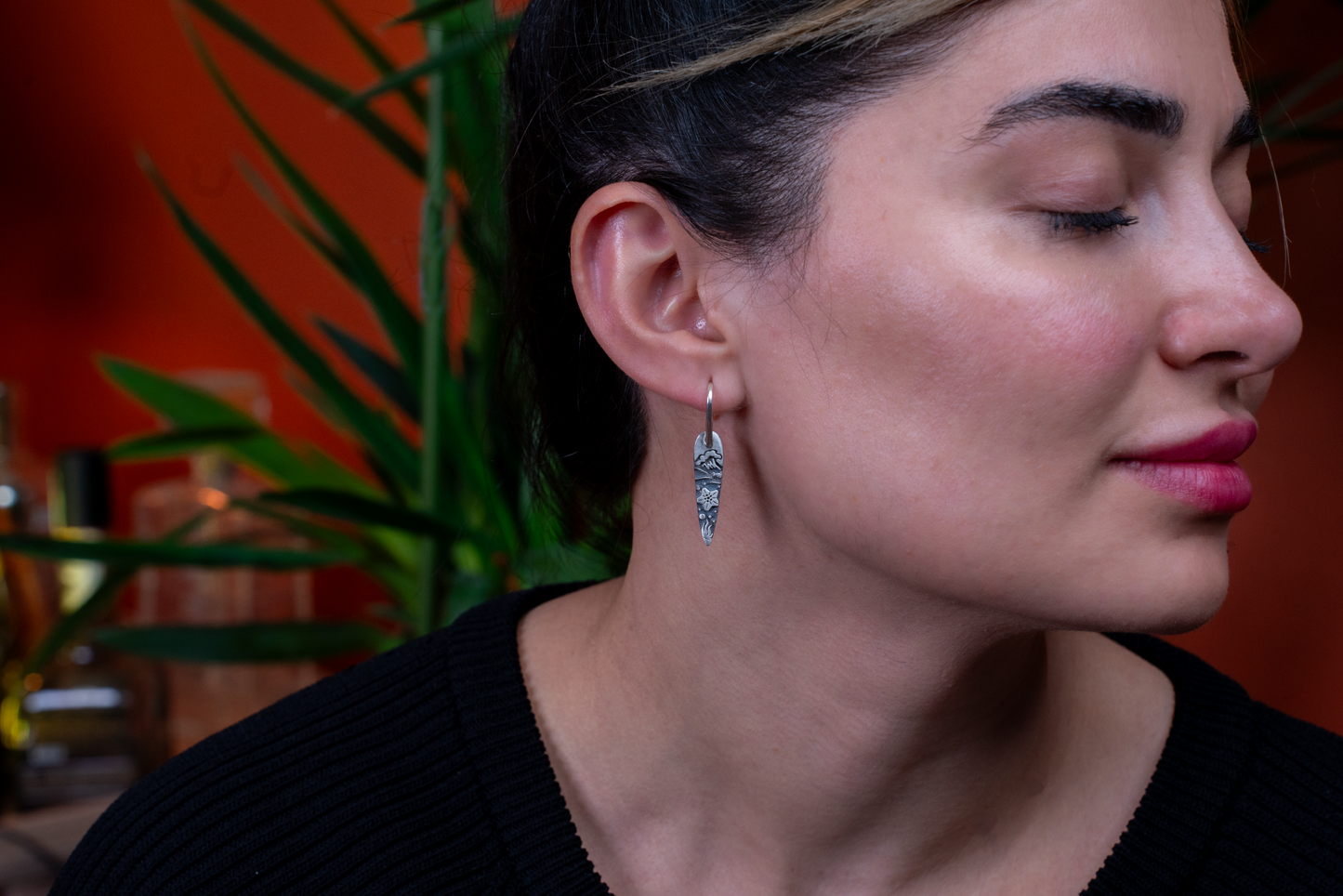 Between Mountain and Sea – 925 Sterling Silver Earrings | Handcrafted Symbolic Jewelry