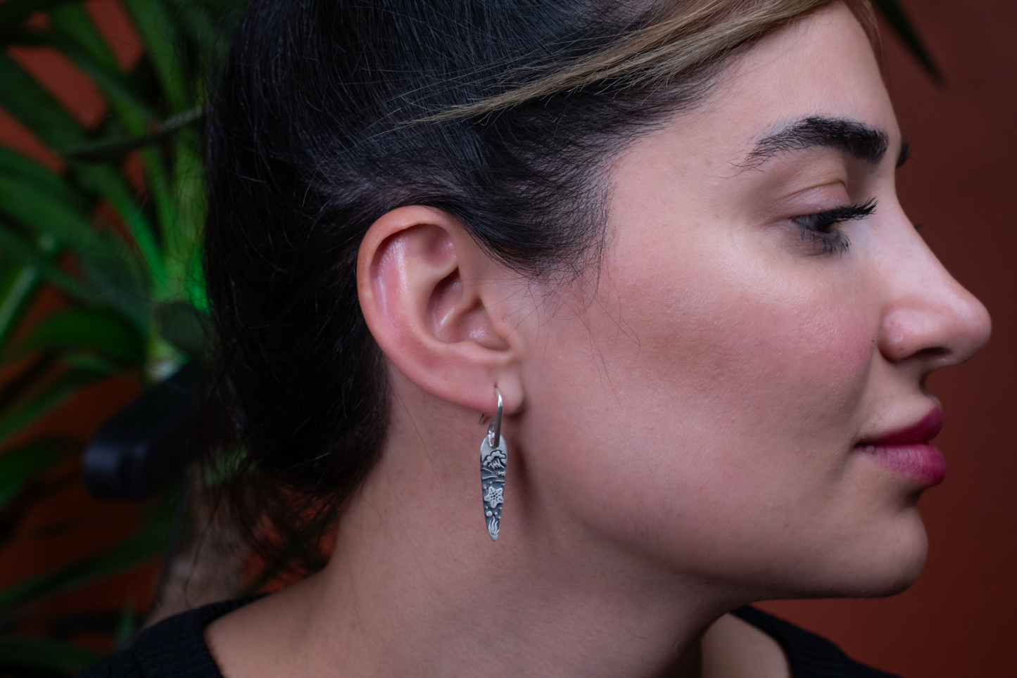 Between Mountain and Sea – 925 Sterling Silver Earrings | Handcrafted Symbolic Jewelry