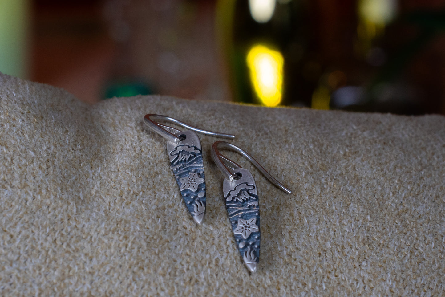 Between Mountain and Sea – 925 Sterling Silver Earrings | Handcrafted Symbolic Jewelry