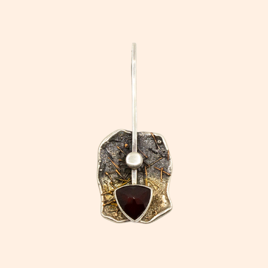 Power of Fire – 22K Gold-Plated Necklace with Garnet Gemstone | Handcrafted Bold Elegance
