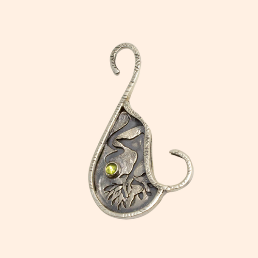 Whisper of Life – 925 Sterling Silver Necklace with Peridot & Tree of Life Motif | Handcrafted Nature-Inspired Jewelry
