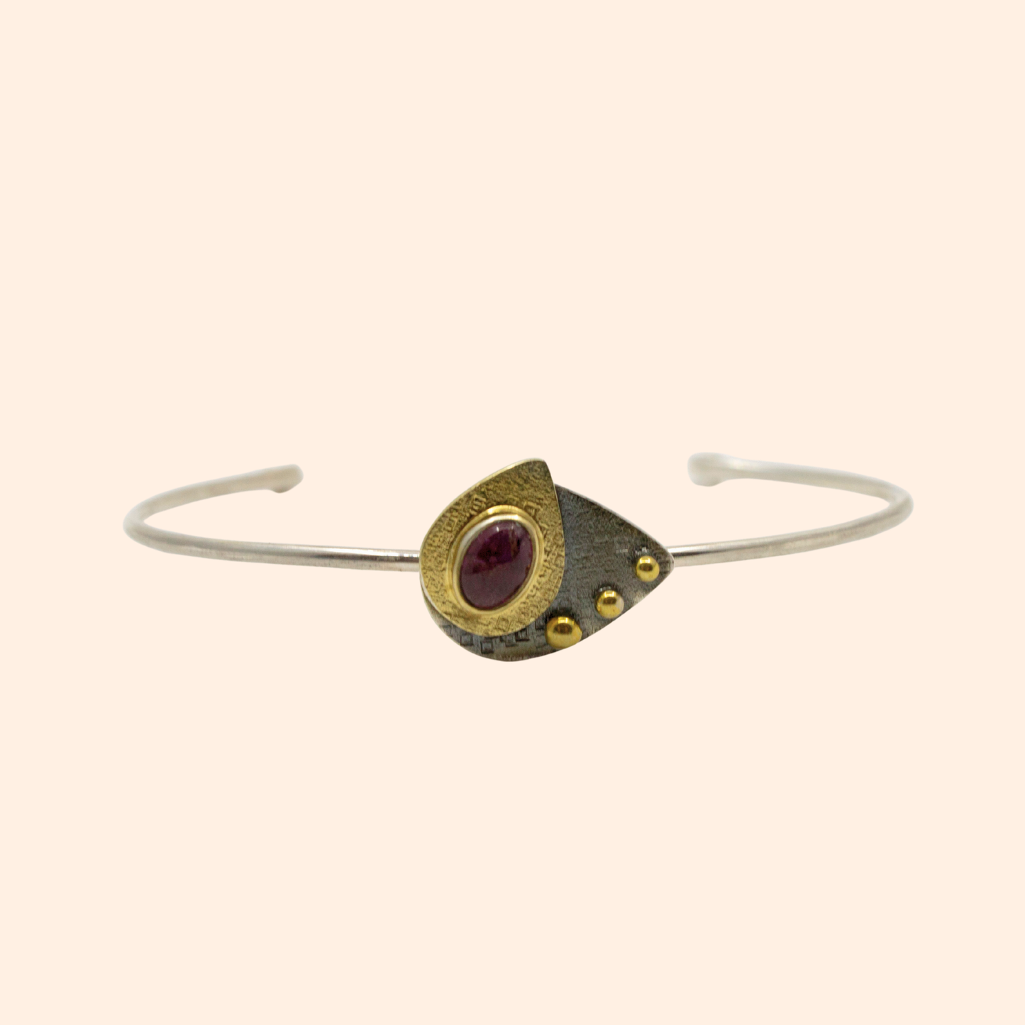 Solaris Essence – 22K Gold-Plated Sterling Silver Bracelet with Tourmaline | Handcrafted Celestial Jewelry