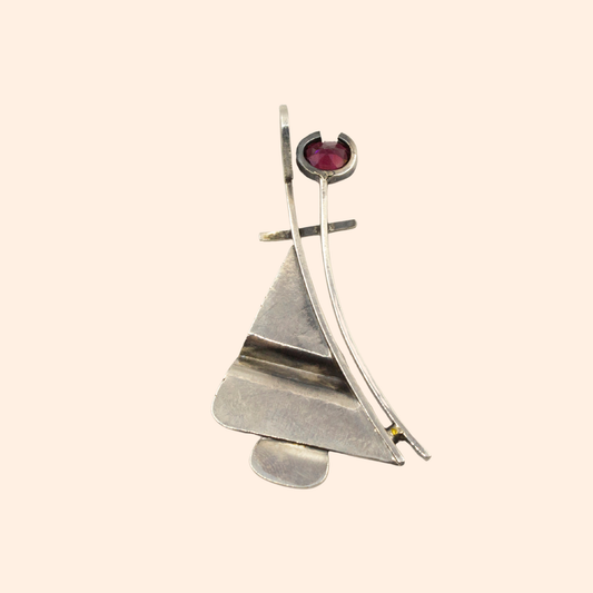Mysterious Journey – 925 Sterling Silver Necklace with Garnet, Tourmaline & Ethiopian Opal | Handcrafted Symbolic Jewelry