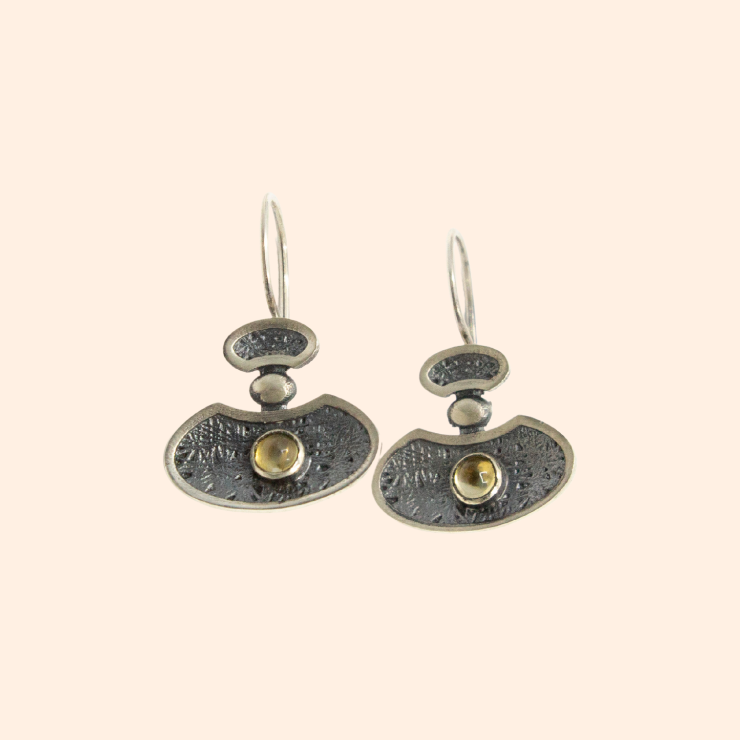 Lunar Echo – 925 Sterling Silver Earrings with Quartz & Gold Accents | Handcrafted Celestial-Inspired Jewelry